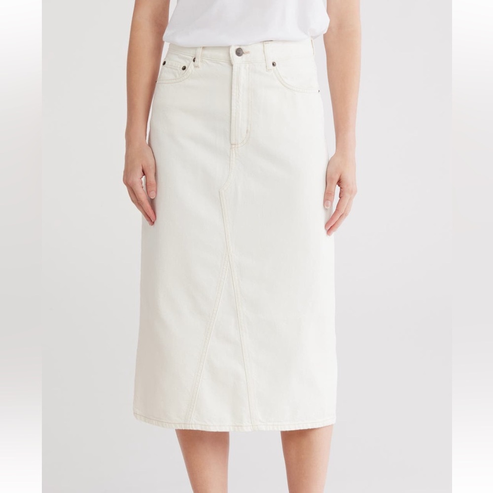 Rails denim midi skirt